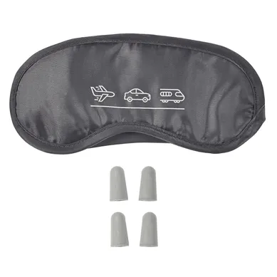 Masque De Voyage En Polyestère Gris + 2 Paires De Bouchons D'oreilles - Silenzio Masque De Voyage En Polyestère Gris + 2 Paires De Bouchons D'oreilles - Silenzio