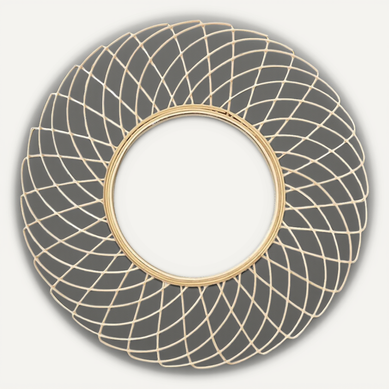 Miroir Rond Déco Rosace En Bambou D.90cm - Ringa