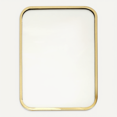 Miroir Rectangulaire Cadre Métal Doré Coins Arrondis 25x34cm - Poppy