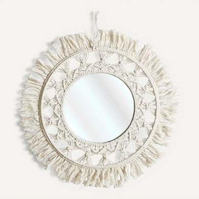 Miroir Mural Rond Style Bohème (ø55 Cm)