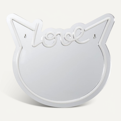 Miroir Lumineux Chat Love Kawaii Rose Style Néon Avec Port USB