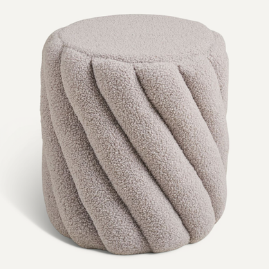 Pouf-Coffre Floki Blanc Matelassé - Ø37 Cm, Rangement Et Assise, 110 Kg Max - 7