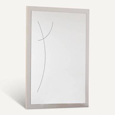 Lucia - Miroir Rectangulaire Laqué Blanc Et Chêne Anthracite