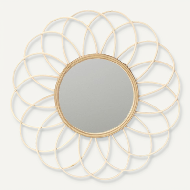 Miroir Rotin Rosace D.56 Cm - Bernor