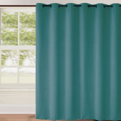 Rideau Occultant Uni Grande Largeur - 240x260 Cm - Bleu Canard