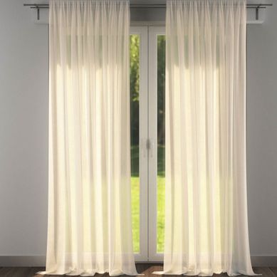Voilage 295x180 Blanc Ivoire En Polyester