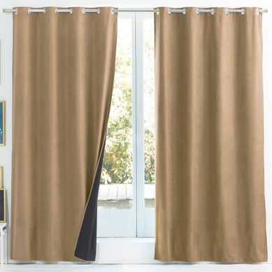 Rideau Occultant 140x240 Marron Taupe En Polyester