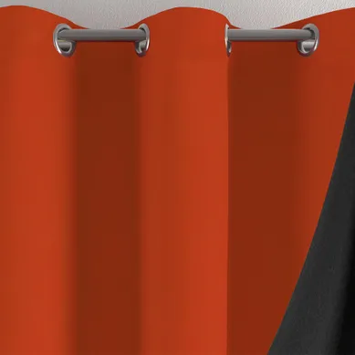 Rideau Occultant 140x260 Orange Poterie En Polyester