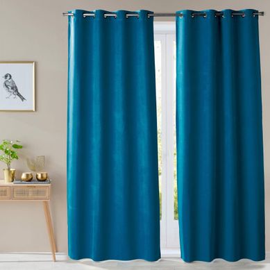 Rideau Occultant 140x260 Bleu Petrole En Polyester