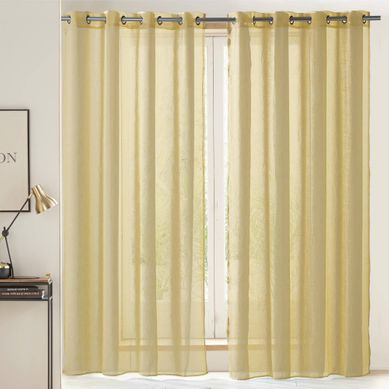 Voilage 140x240 Jaune En Polyester