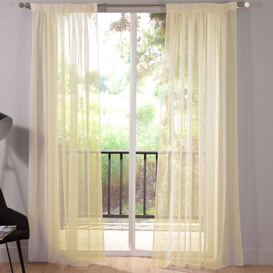 Voilage 175x180 Blanc Ivoire En Polyester