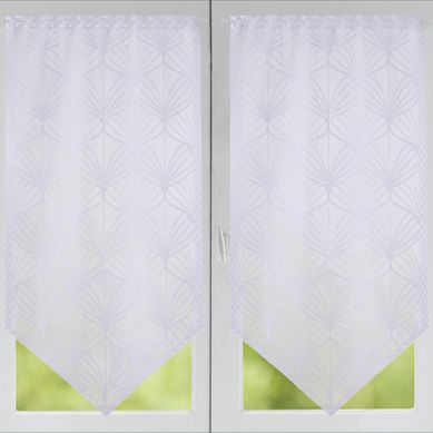 Lot De 2 Voilage Pointe 60x160 Blanc En Polyester
