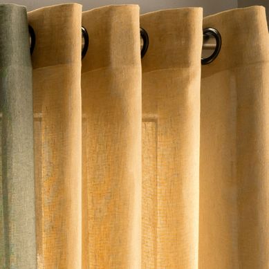 Voilage 145x240 Jaune Ocre En Coton