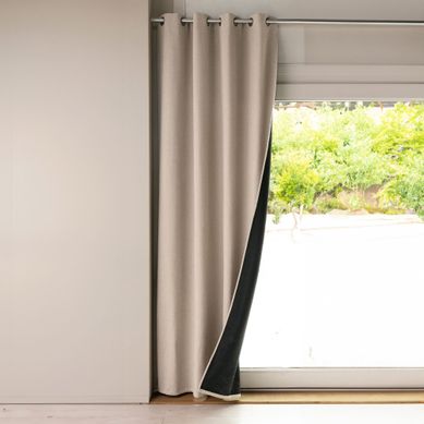 Rideau Occultant 140x250 Beige En Polyester