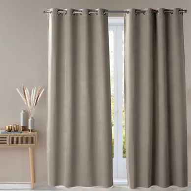 Rideau Occultant 240x260 Beige Foncé En Polyester