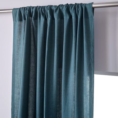 Rideau 135x180 Bleu Orage En Lin