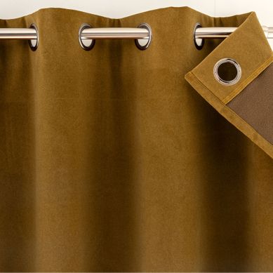 Rideau Occultant 135x260 Jaune Miel En Polyester