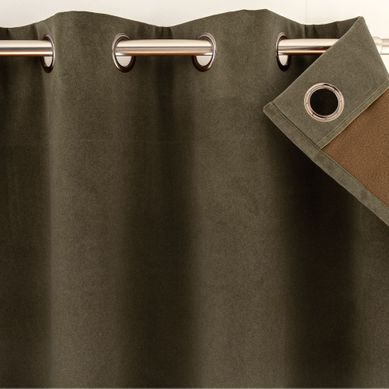 Rideau Occultant 135x260 Vert Kaki En Polyester
