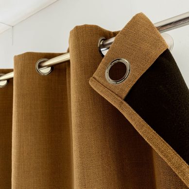 Rideau Occultant 135x260 Marron Caramel En Polyester