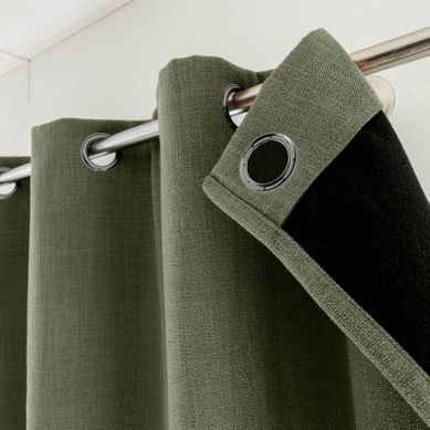 Rideau Occultant 135x260 Vert De Gris En Polyester
