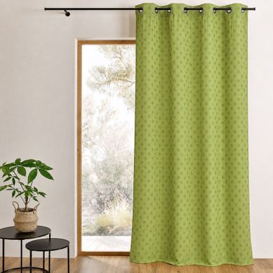 Rideau Tamisant À Motifs Pois - 140x260 Cm - Vert Clair