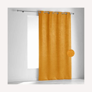 Rideau Ignifugé Non Feu M1 En Velours Fiore - 140x260 Cm - Jaune