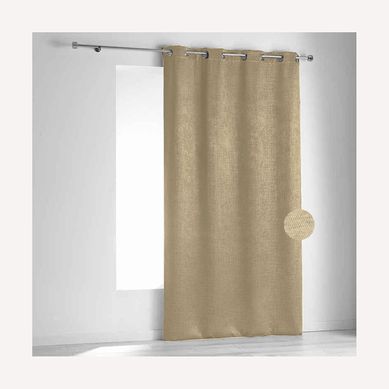 Rideau Ignifugé Non Feu M1 En Velours Fiore - 240x260 Cm - Naturel