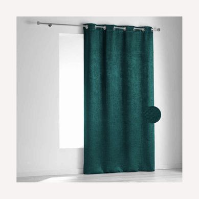 Rideau Ignifugé Non Feu M1 En Velours Fiore - 240x260 Cm - Bleu Canard