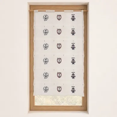Modulable Brodé À Motifs Marins - 58x220 Cm - Blanc