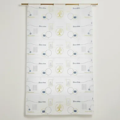 Modulable Léger Brodé Esprit Zen - 58x220 Cm - Blanc