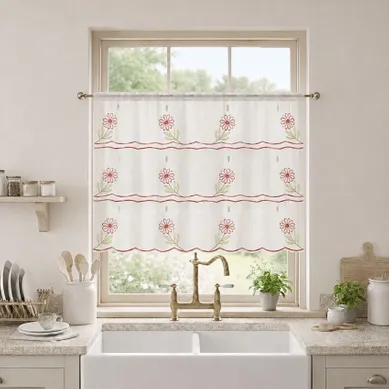 Modulable Brodé À Motifs Fleuris - 58x220 Cm - Beige