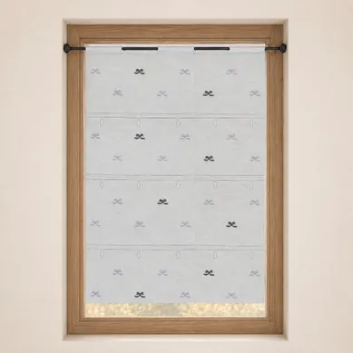 Modulable Brodé À Petits Nœuds - 58x220 Cm - Gris Clair Modulable Brodé À Petits Nœuds - 58x220 Cm - Gris Clair