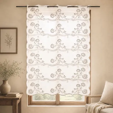 Modulable Brodé À Motifs Floraux - 60x120 Cm - Ivoire