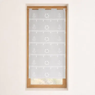 Modulable Brodé À Motifs Marins - 58x90 Cm - Blanc