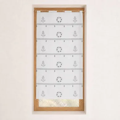 Modulable Brodé À Motifs Marins - 58x180 Cm - Gris Clair Modulable Brodé À Motifs Marins - 58x180 Cm - Gris Clair