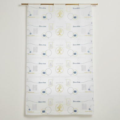 Modulable Léger Brodé Esprit Zen - 58x90 Cm - Blanc
