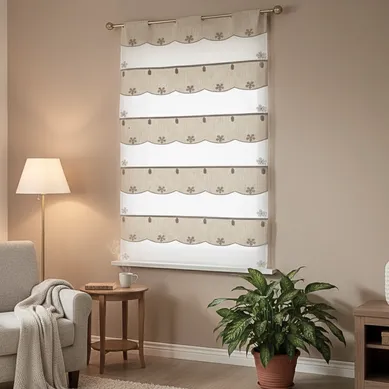 Modulable Brodé À Fleurs Ajourées - 58x90 Cm - Ivoire