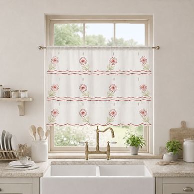 Modulable Brodé À Motifs Fleuris - 58x90 Cm - Beige