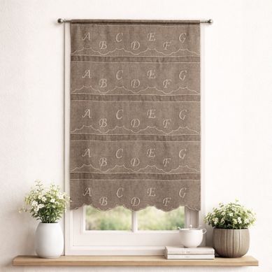 Modulable Brodé Lettres Abécédaire - 60x180 Cm - Lin