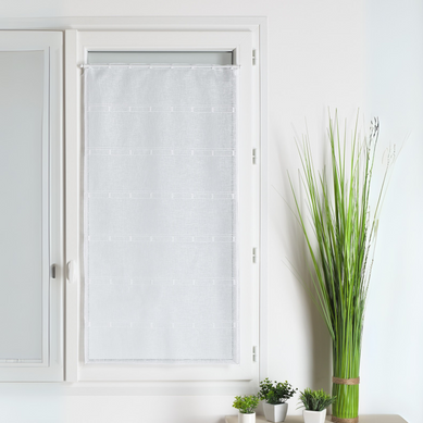 Modulable Brodé Uni À Pattes Biface - 58x180 Cm - Blanc Modulable Brodé Uni À Pattes Biface - 58x180 Cm - Blanc