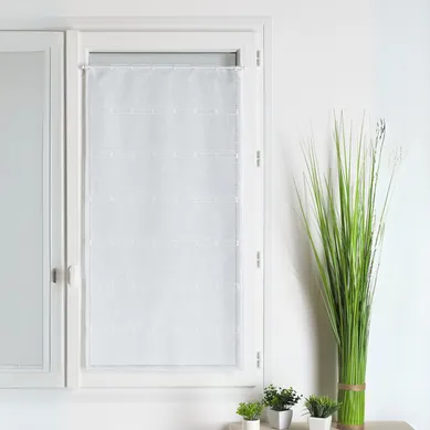 Modulable Brodé Uni À Pattes Biface - 90x120 Cm - Blanc Modulable Brodé Uni À Pattes Biface - 90x120 Cm - Blanc