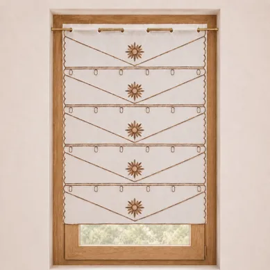 Modulable Brodé À Motifs De Soleils - 58x180 Cm - Beige