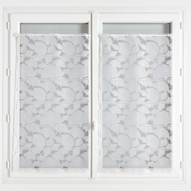 Modulable En Maille Avec Motifs Ginkgos - 45x180 Cm - Blanc
