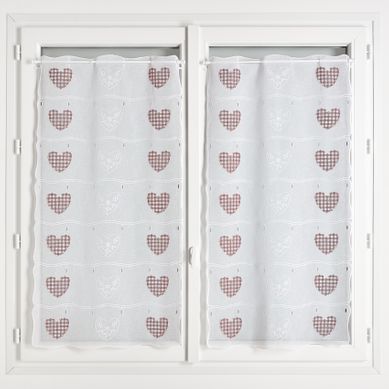 Modulable Brodé Avec Motifs Cœurs - 45x160 Cm - Rouge