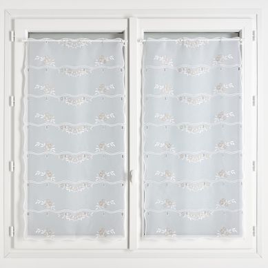 Modulable Brodé Avec Motifs Fleurs Et Feuilles - 60x90 Cm - Lin