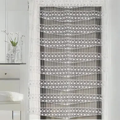 Modulable Chevron Et Macramé - 60x220 Cm - Blanc Modulable Chevron Et Macramé - 60x220 Cm - Blanc