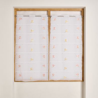 Modulable Brodé À Motif Fleurs - 90x160 Cm - Orange