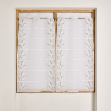 Modulable Brodé À Motif Feuilles - 45x160 Cm - Vert