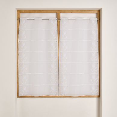 Modulable Brodé À Motif Feuilles - 90x220 Cm - Beige