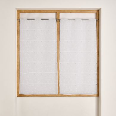 Modulable Brodé À Motif Feuilles Et Fleurs - 45x90 Cm - Blanc